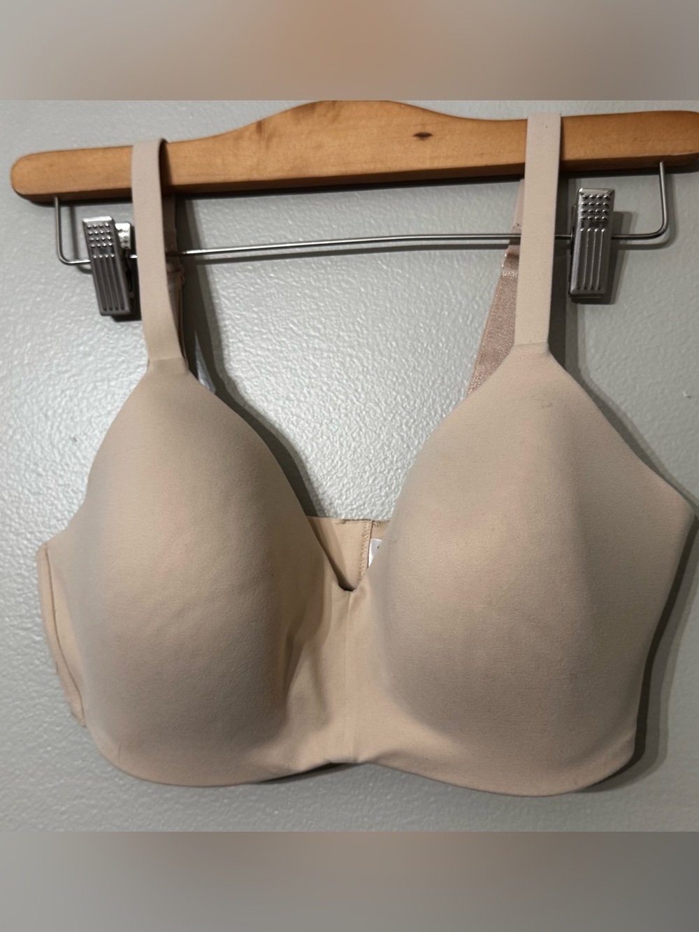 Wacoal 34DD Bra Beige How Perfect Lined Wire Free T Shirt 852189 Back Closure